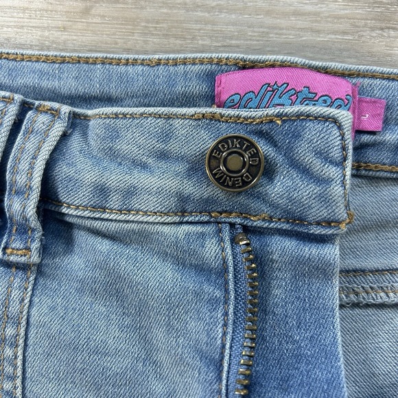 Edikted Size Large Cargo Denim Micro Shorts Booty Shorts Cotton Blend - Picture 5 of 15